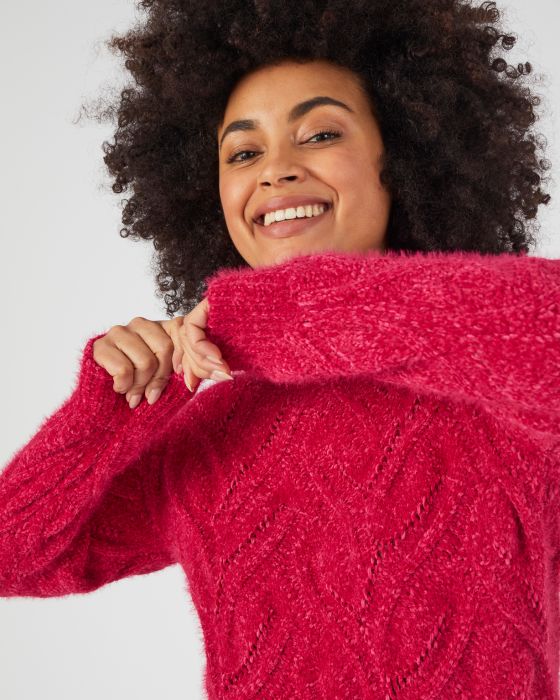 Pull maille poilue