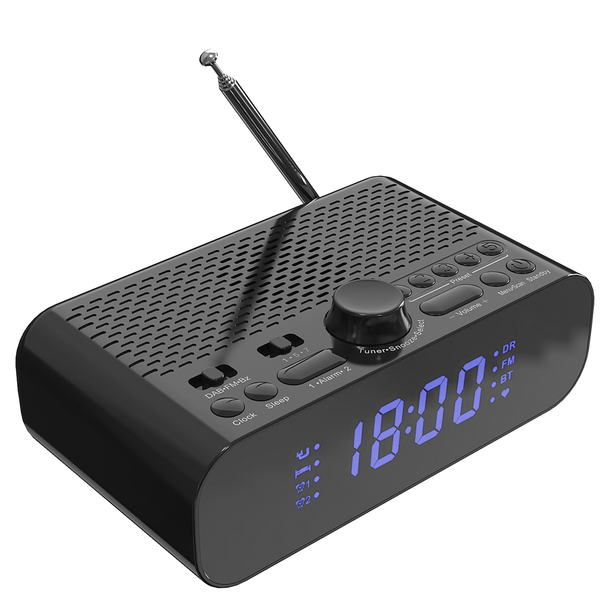 Fontastic DAB /FM Radiowecker und Drahtloser Lautsprecher sw