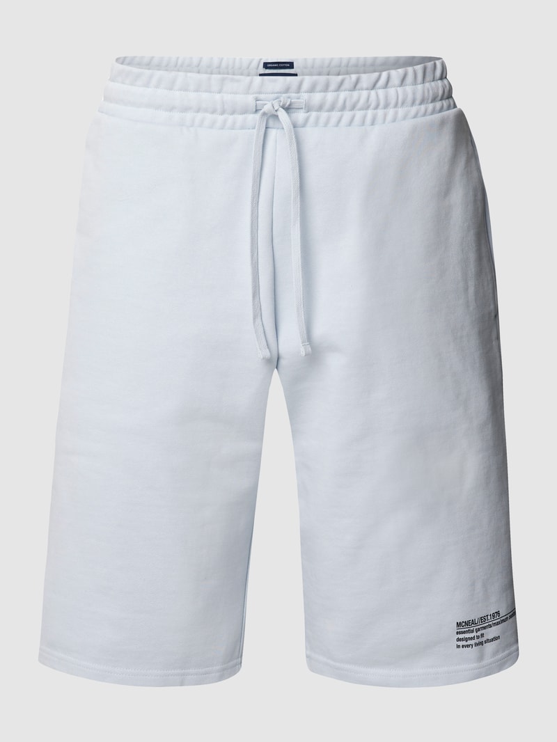 Sweatshorts mit Label-Print in ozean blau