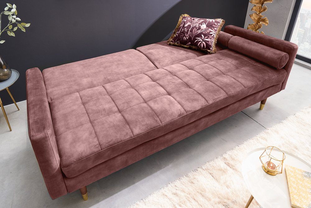 riess-ambiente Schlafsofa COUTURE 196cm altrosa / braun, Einzelartikel 1 Teile, Wohnzimmer · Microvelours · Bettfunktion
