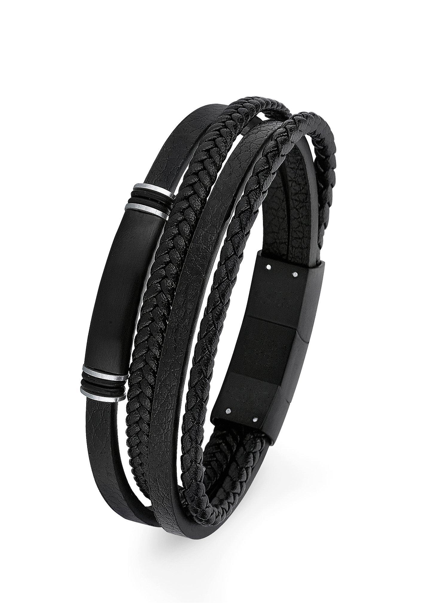 Armband aus Leder und Edelstahl  272.708.6412.0922-99B1