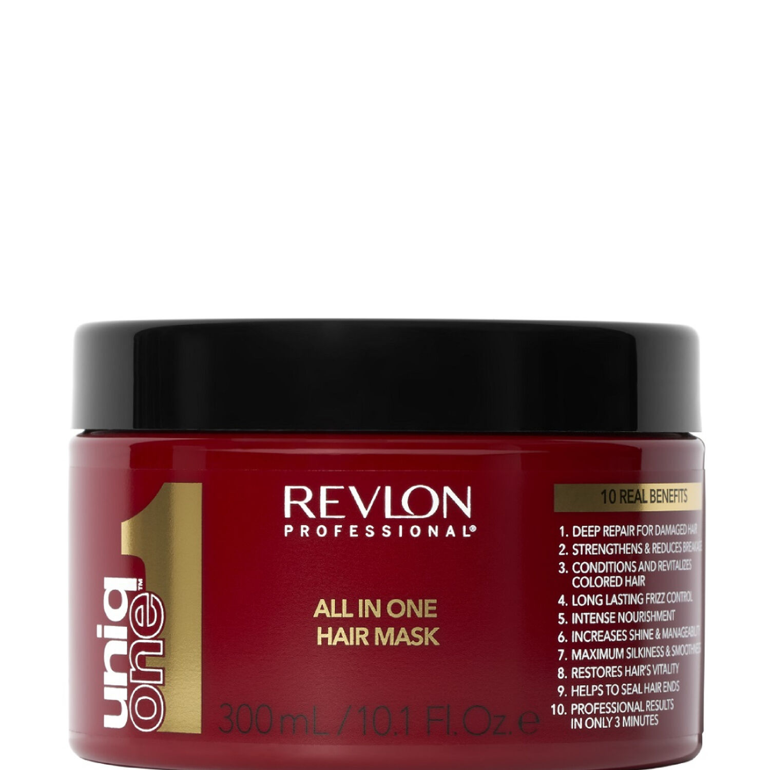 revlon professional Masque Soin Hydratant Rouge Classique 10 Bienfaits UNIQONE™ - Cheveux Secs et Abîmés - 300ml