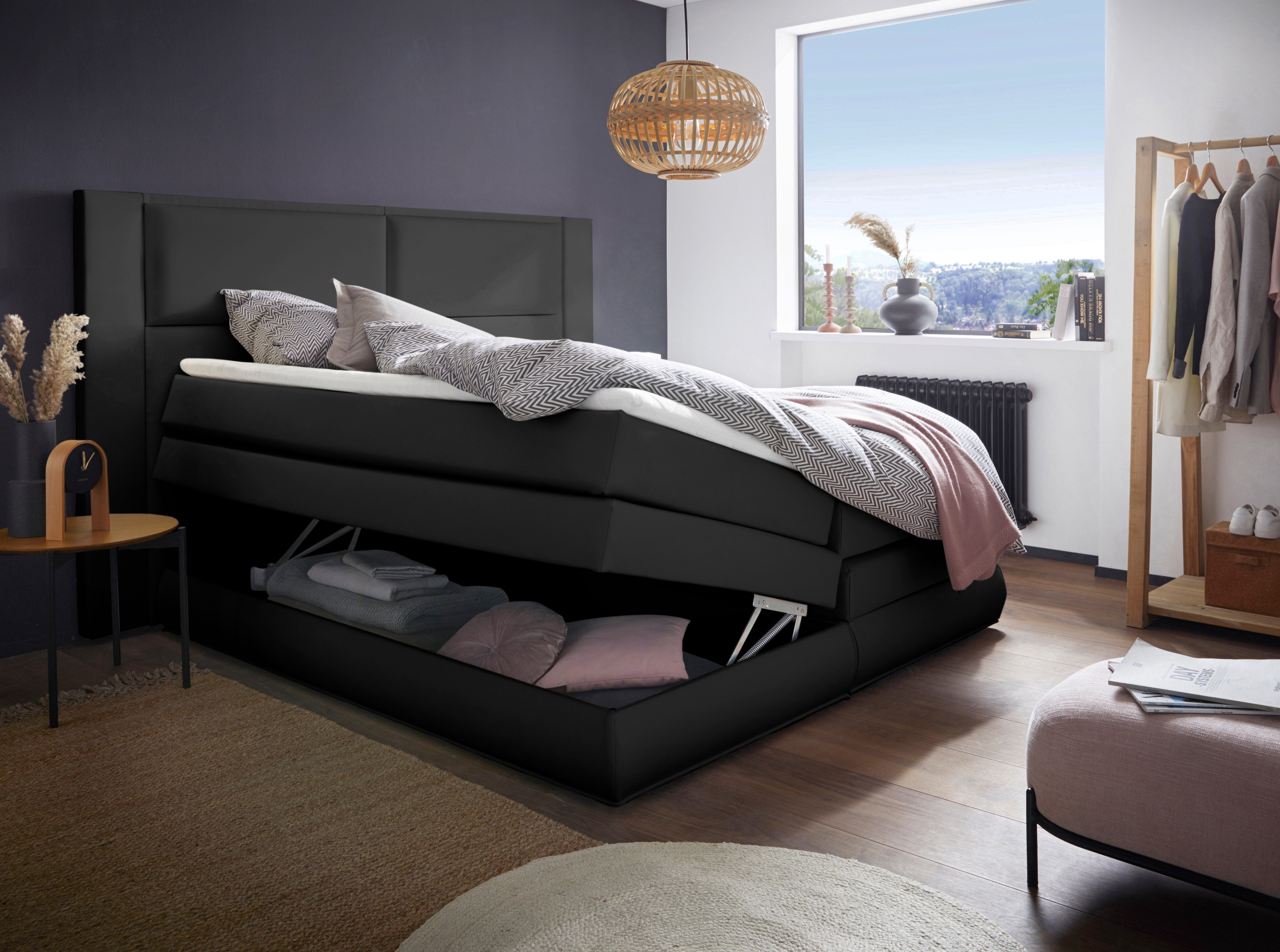 COLLECTION AB Boxspringbett Copenhagen, inklusive Bettkasten, Topper, wahlweise mit LED-Beleuchtung