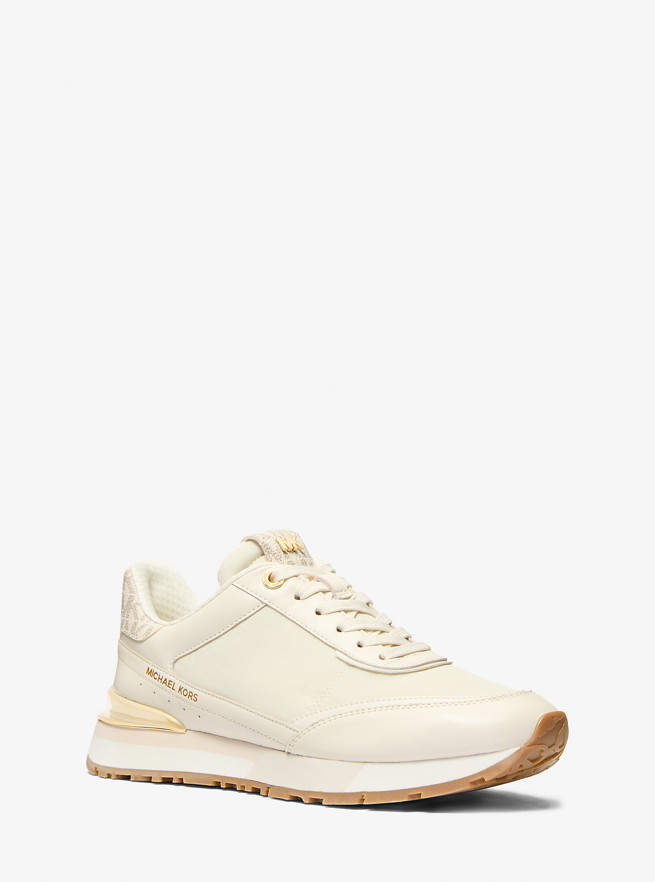 Nova Leather and Nylon Trainer - VANILLA COMBO