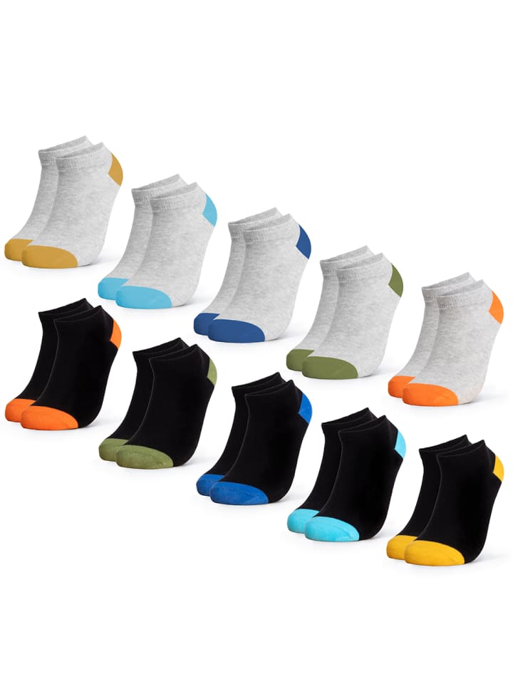 Occulto 10er Pack Sneaker Socken Piccolo in Grau-Schwarz günstig kaufen