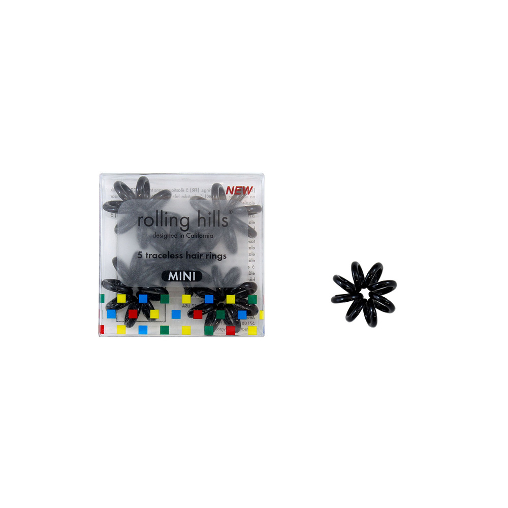 rolling hills Hair Rings Mini Black Elastique sans traces