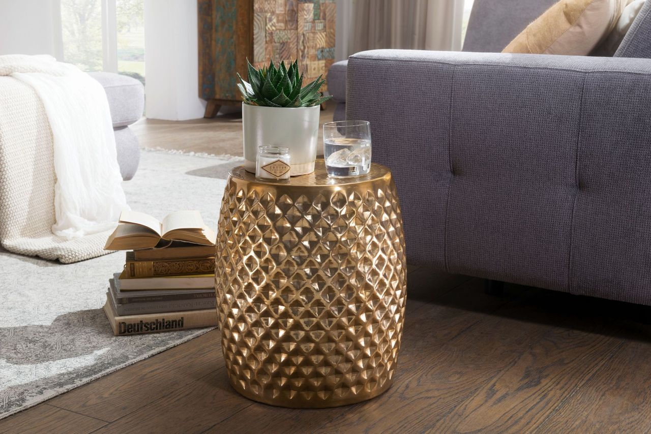 Wohnling Beistelltisch 32 x 32 x 42 cm Gold