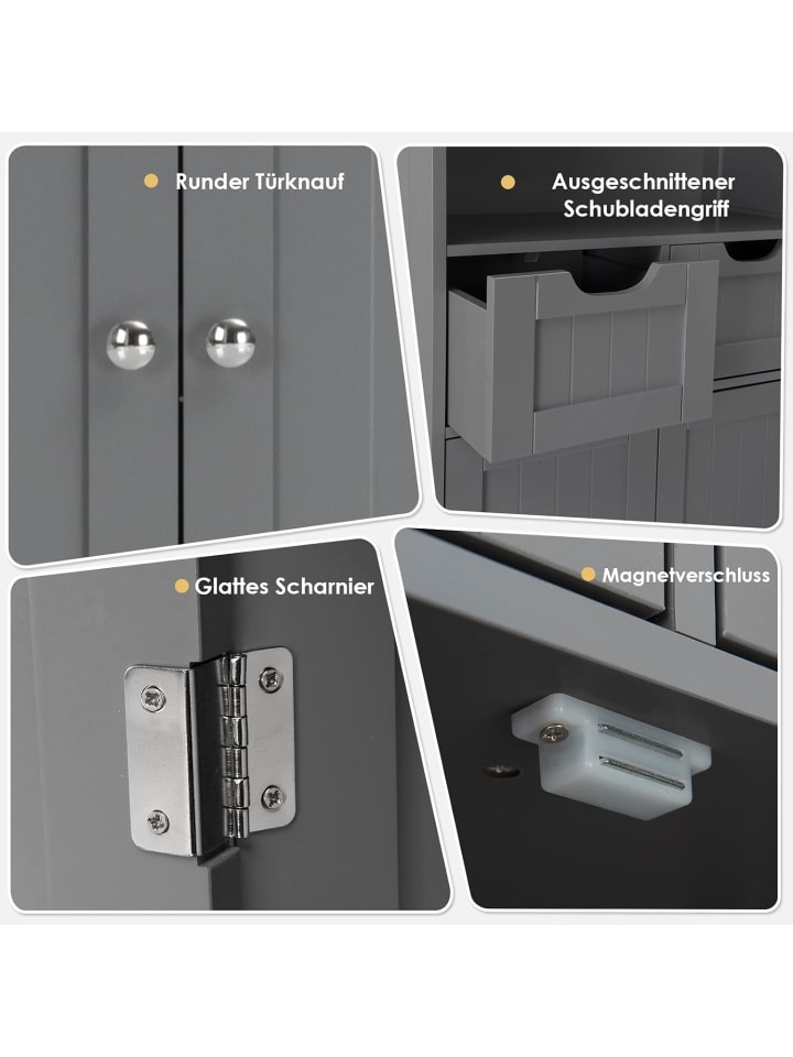 COSTWAY Badezimmerschrank in Grau günstig kaufen onesize