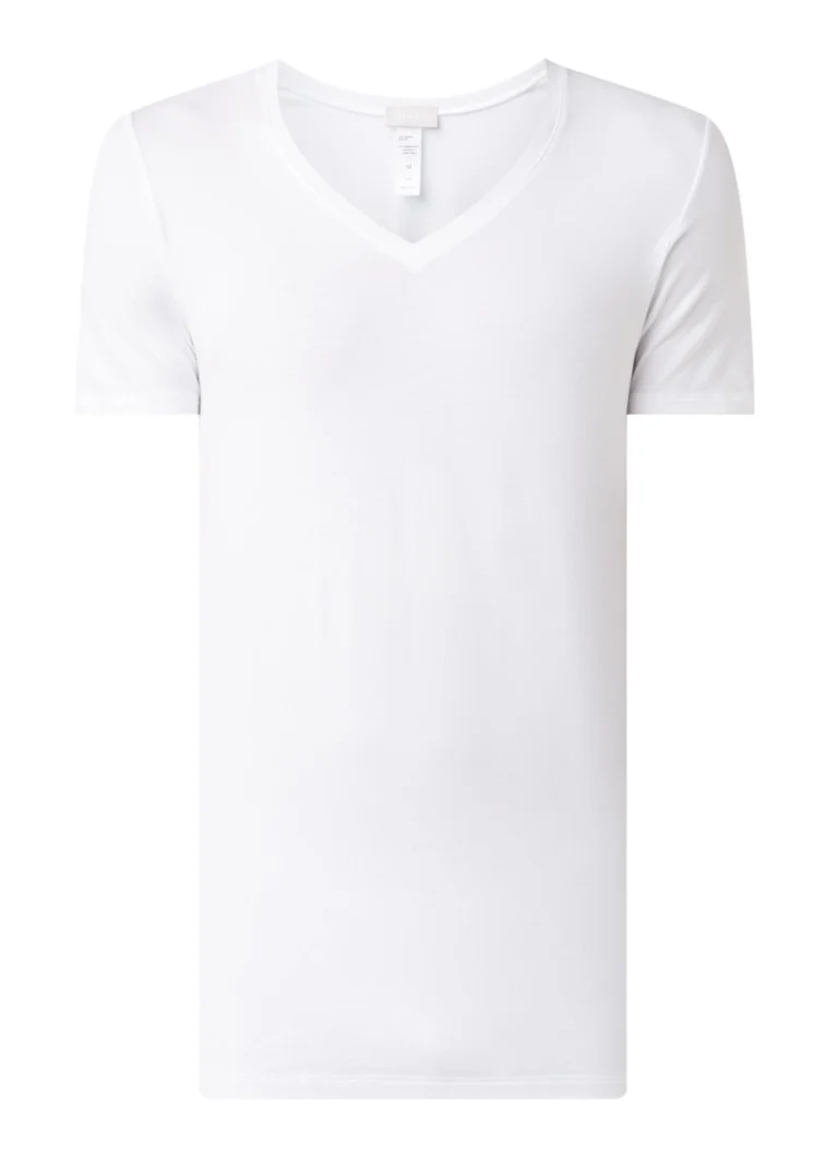 Camiseta Hanro con cuello en V, color liso