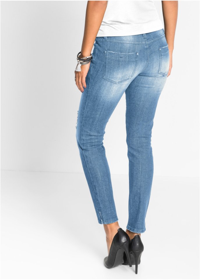 Stretch-Jeans mit Reißverschluss