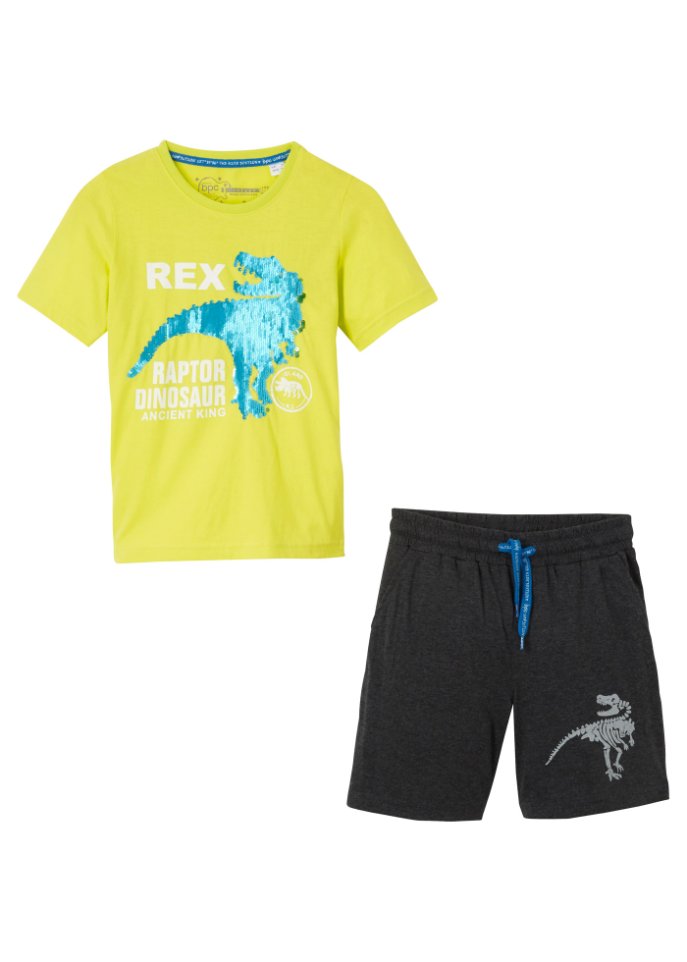 Jungen T-Shirt mit Wendepaillette + kurze Hose (2-tlg.Set)
