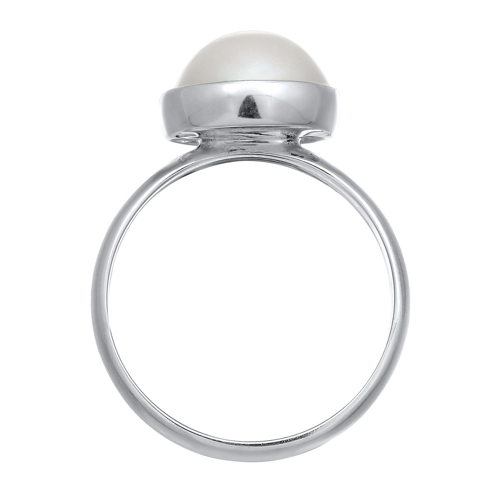 Nenalina Nenalina Bague Femmes Elégant Rond avec perle en argent sterling 925 Bague