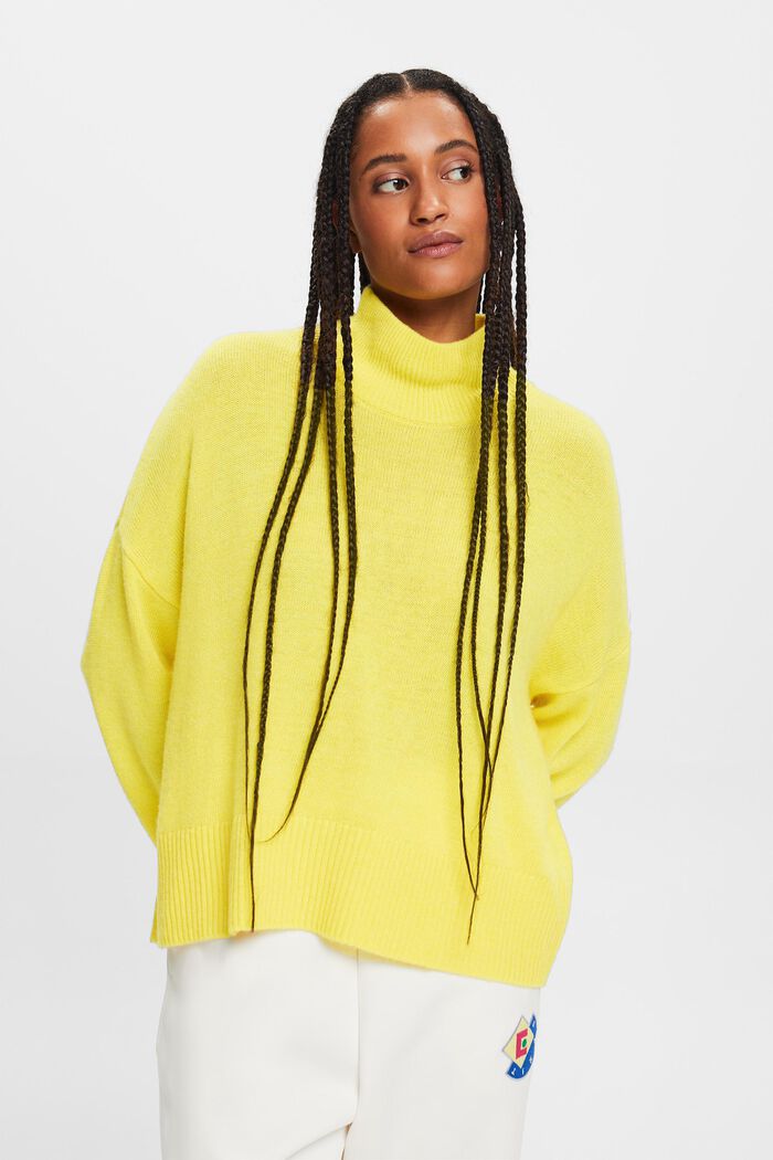 Pullover mit Stehkragen aus Wollmix