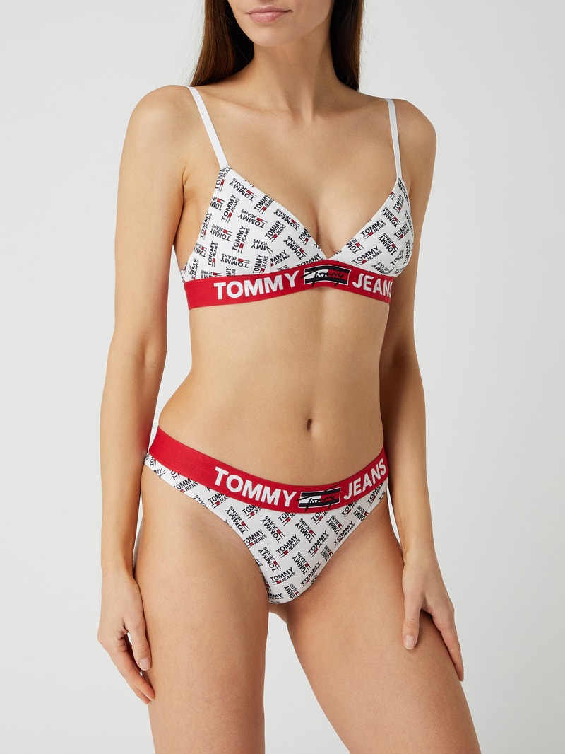 Bralette aus Baumwollmischung - wattiert in weiß