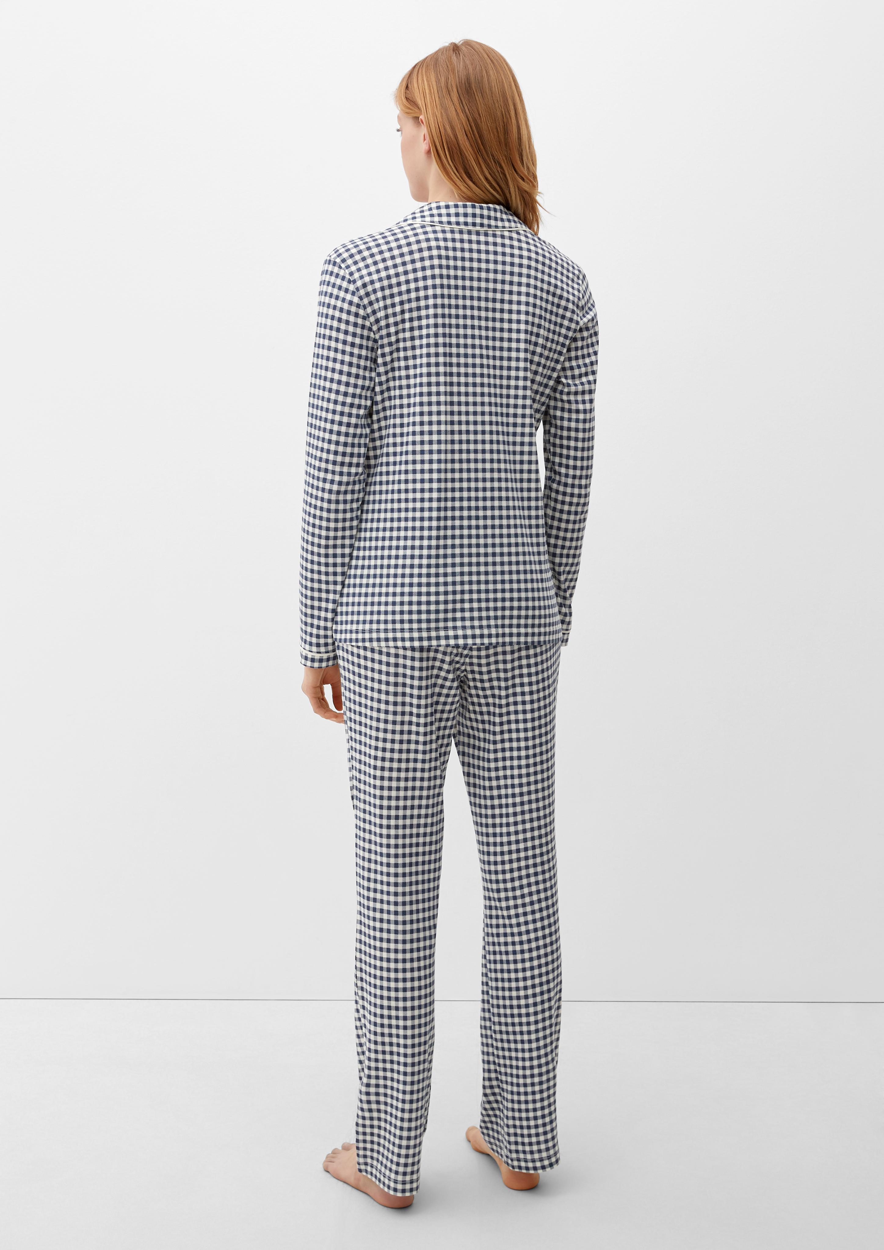 Langer Pyjama mit Vichy-Muster  6008448-5870