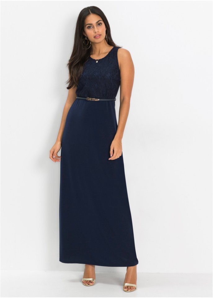 Abend-Maxikleid mit Gürtel (2-tlg.Set)