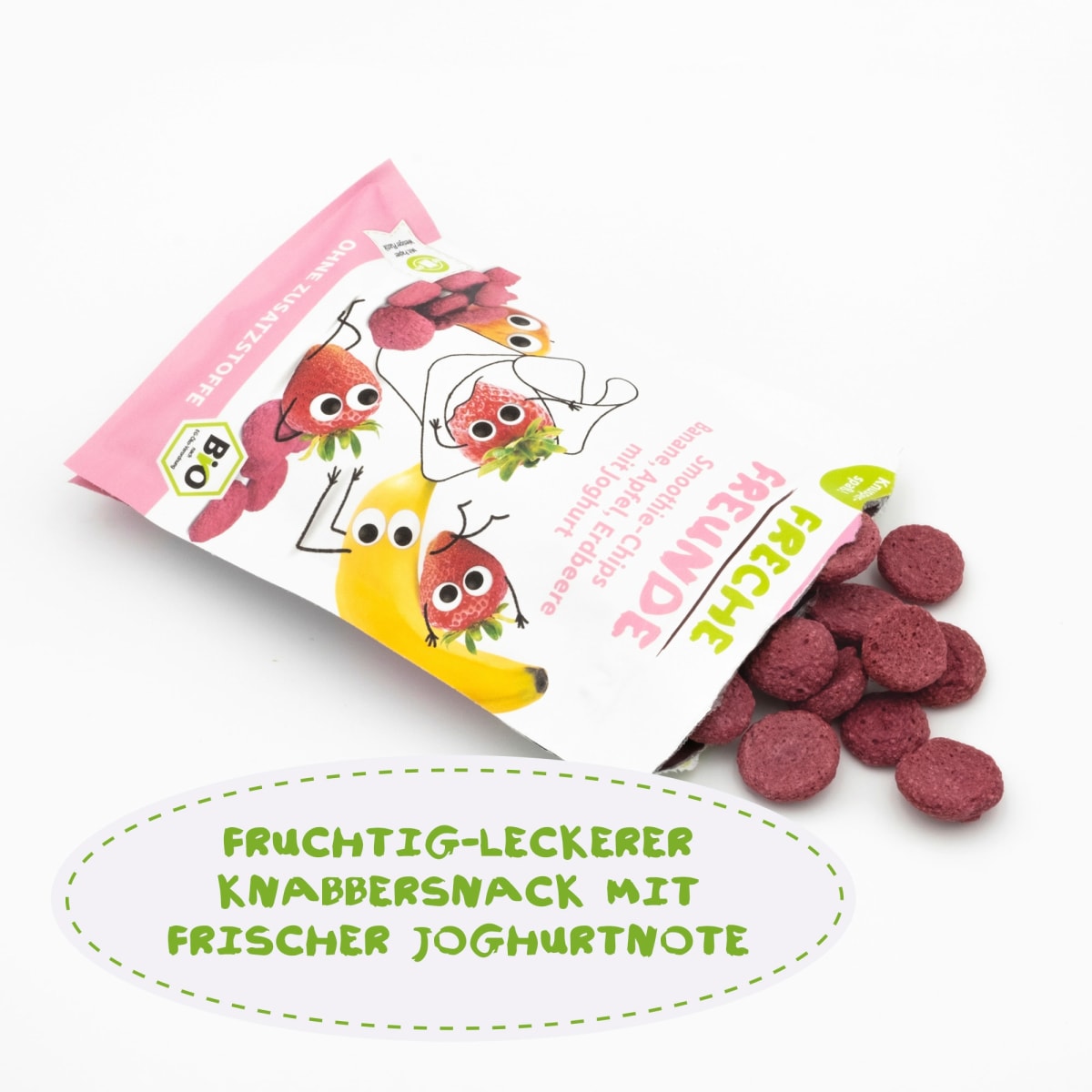 Kindersnack Smoothie-Chips Banane Apfel Erdbeere mit Joghurt, ab 3 Jahren, 16 g