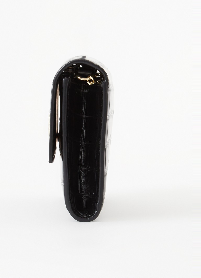 Maje leather crossbody bag with croc texture