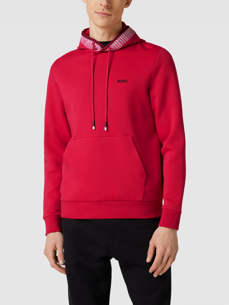Hoodie mit Label-Stitching Modell 'Soody' in pink