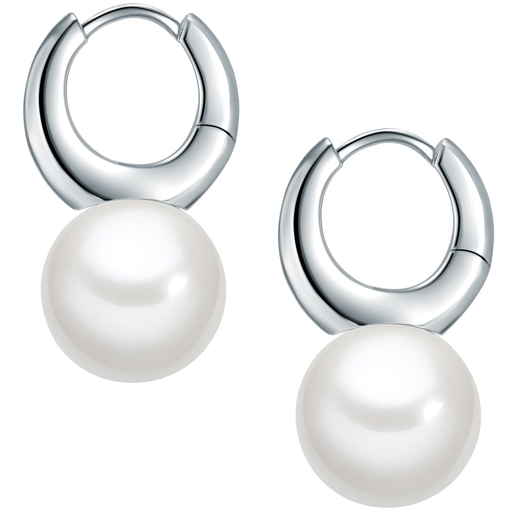 Rafaela Donata Créoles en perle Argent sterling Perles organiques en Argent Boucles d'oreilles
