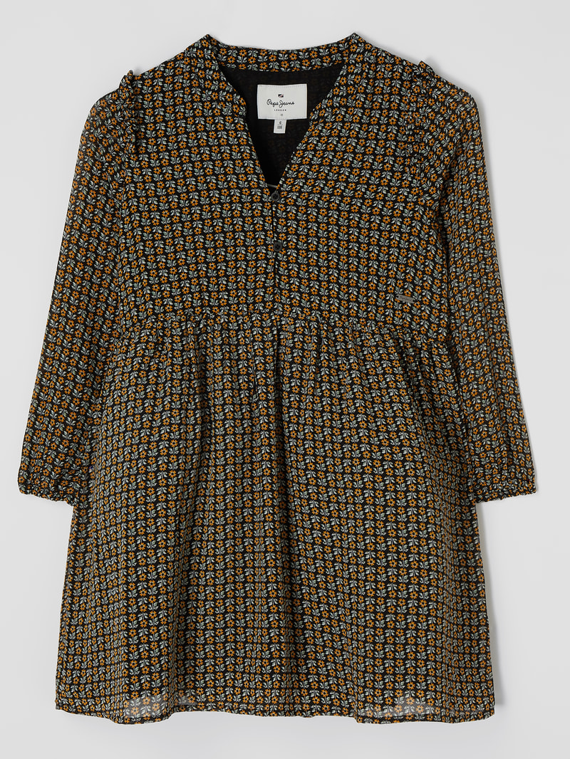 Kleid mit floralem Muster Modell 'Zaelia' in olivgrün