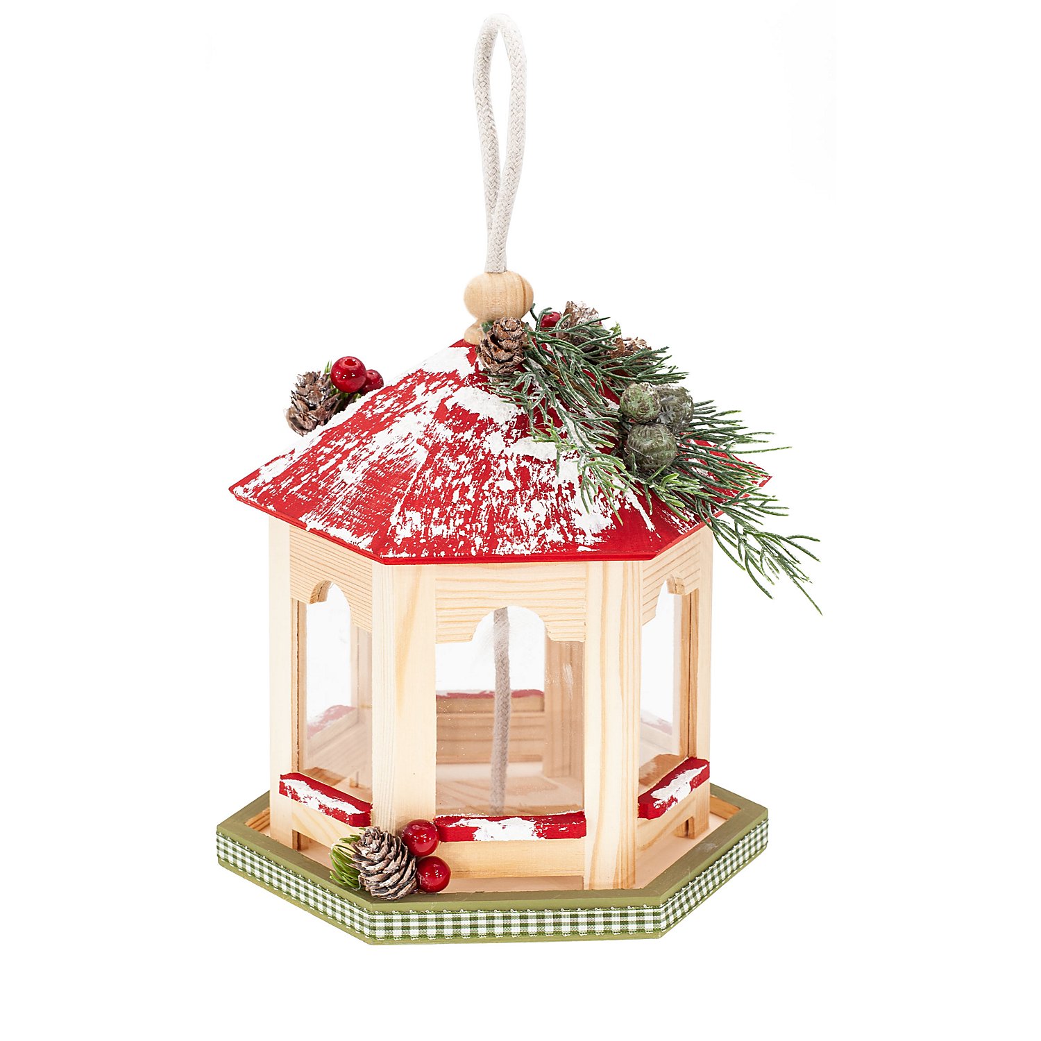 Vogelfutterhaus aus Holz, 19 x 16,5 x 22 cm