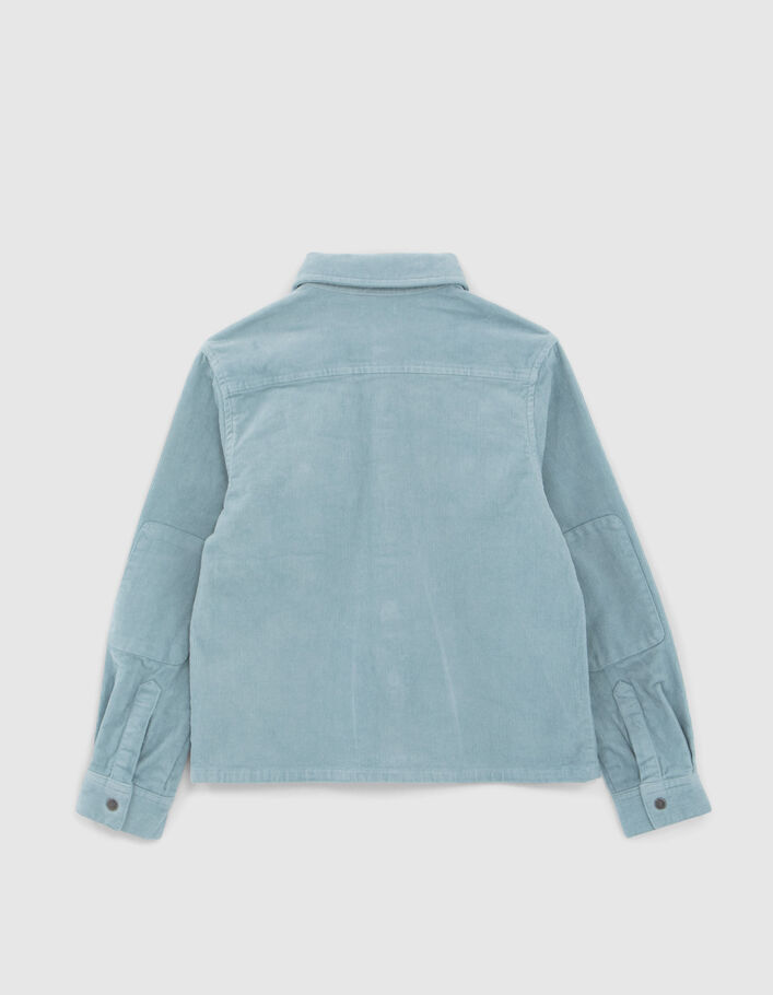 Chemise verte en velours milleraies garçon