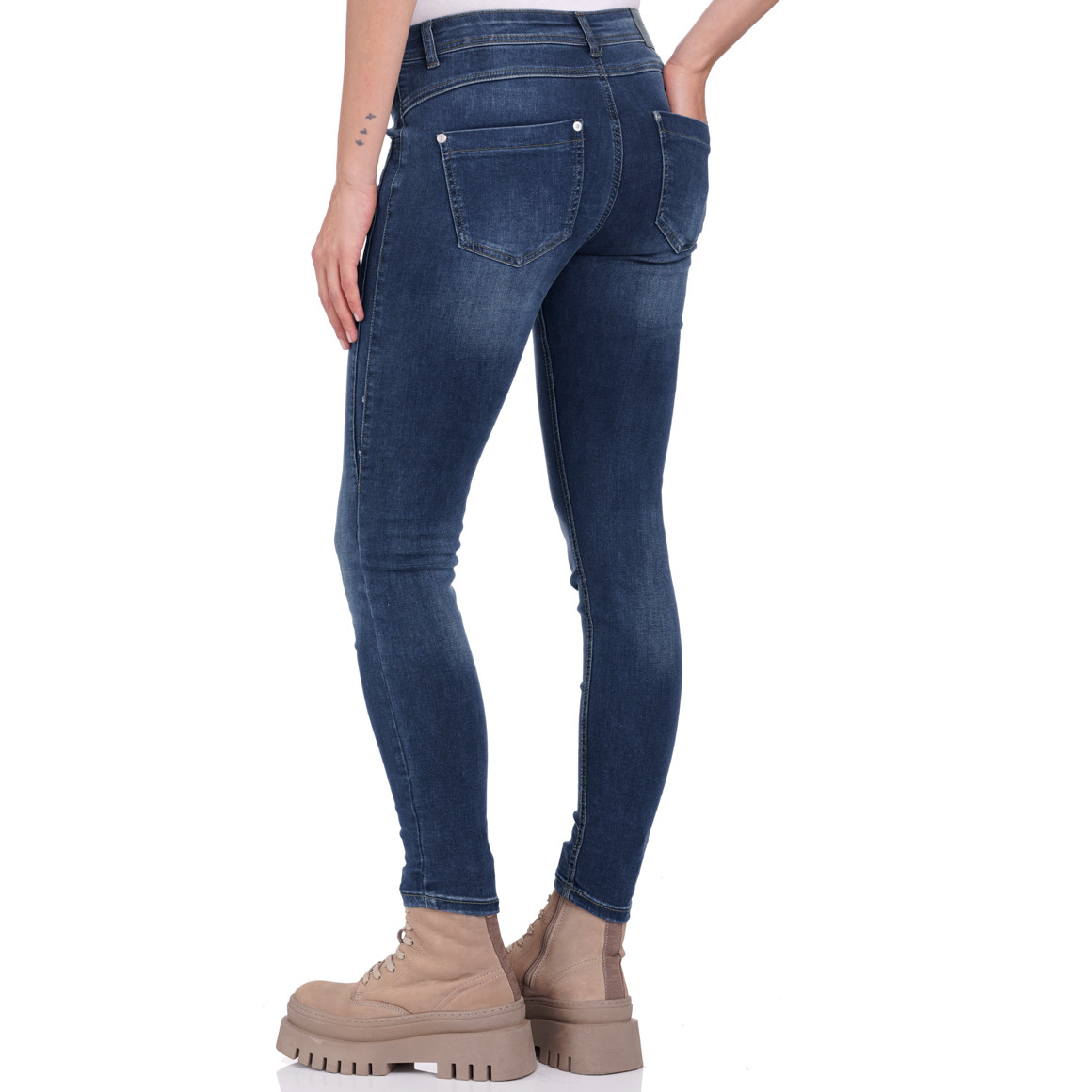 Damen Jeggings mit Used-Waschung