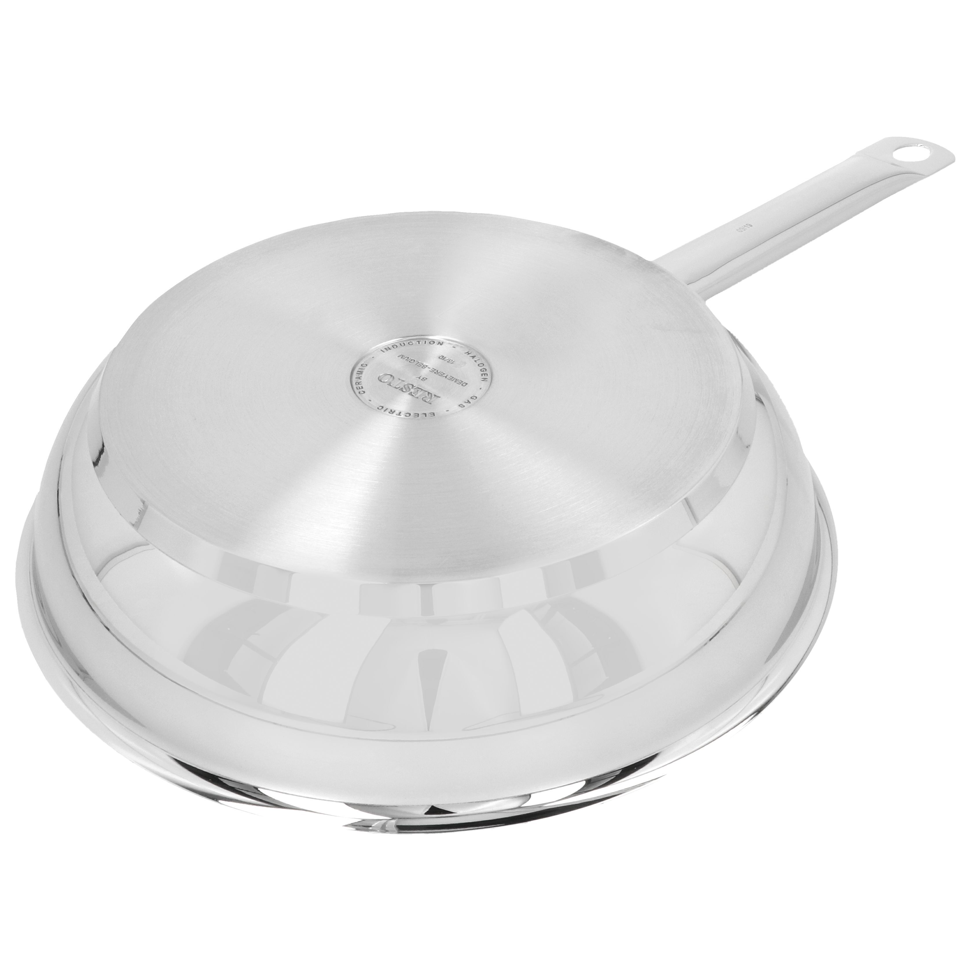 Bratpfanne 28 cm, 18/10 Edelstahl, Silber-Schwarz