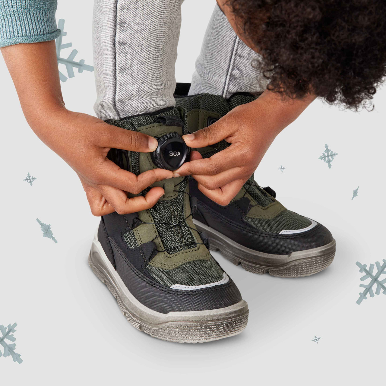 MARS - Schwarz/Grün Boots mit BOA® Drehverschluss