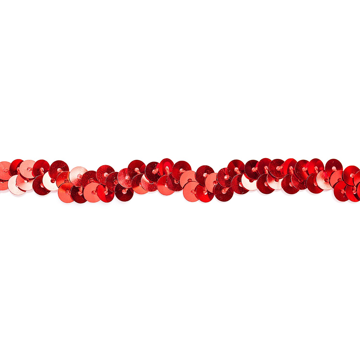 Elastik-Paillettenband, rot, Breite: 10 mm, Länge: 3 m