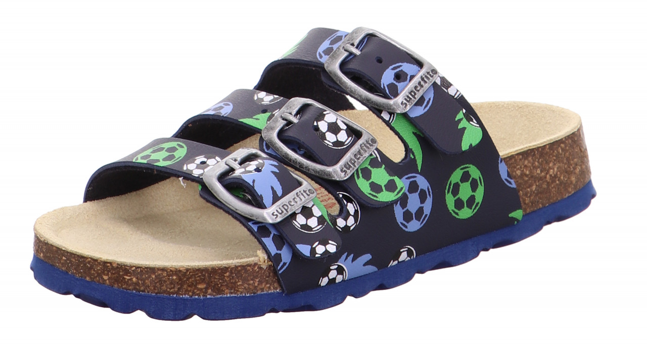 FUSSBETTPANTOFFEL - Blau/GrünPantoffel mit Schnalle