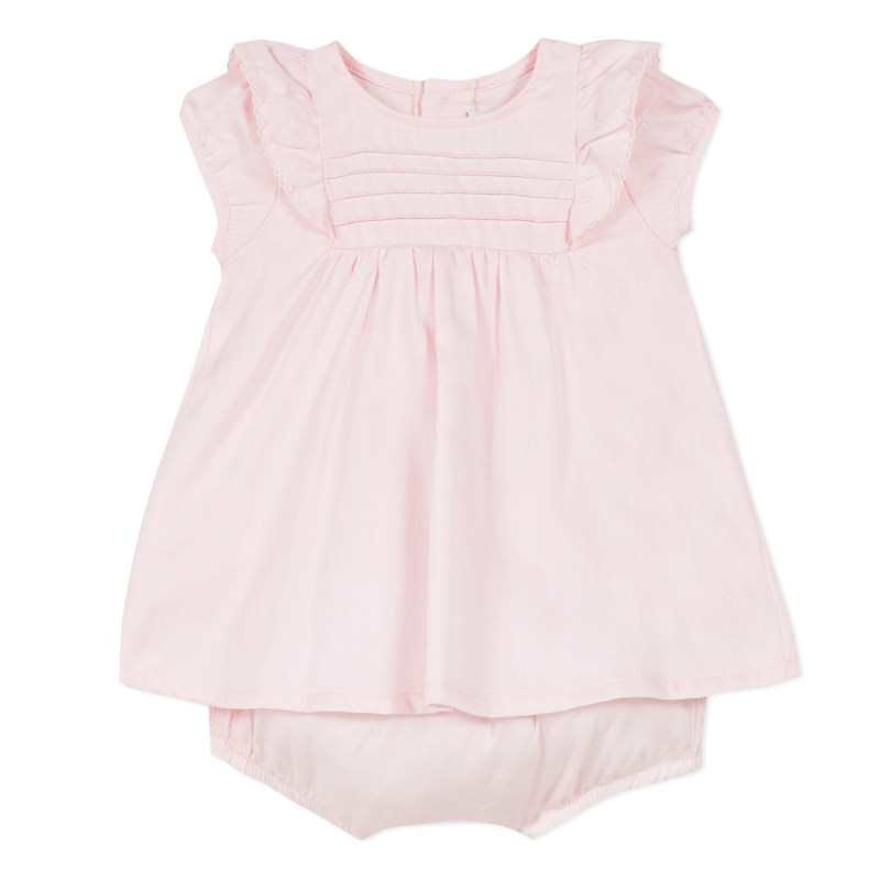 Ensemble bloomer en satin rose naissance Absorba