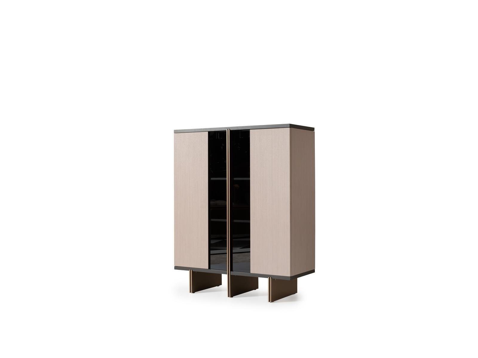 JVmoebel Barschrank Beige Barschrank Bar Vitrine Schrank Holz Wohnzimmer Modern (1-St., Barschrank) Made in Europa
