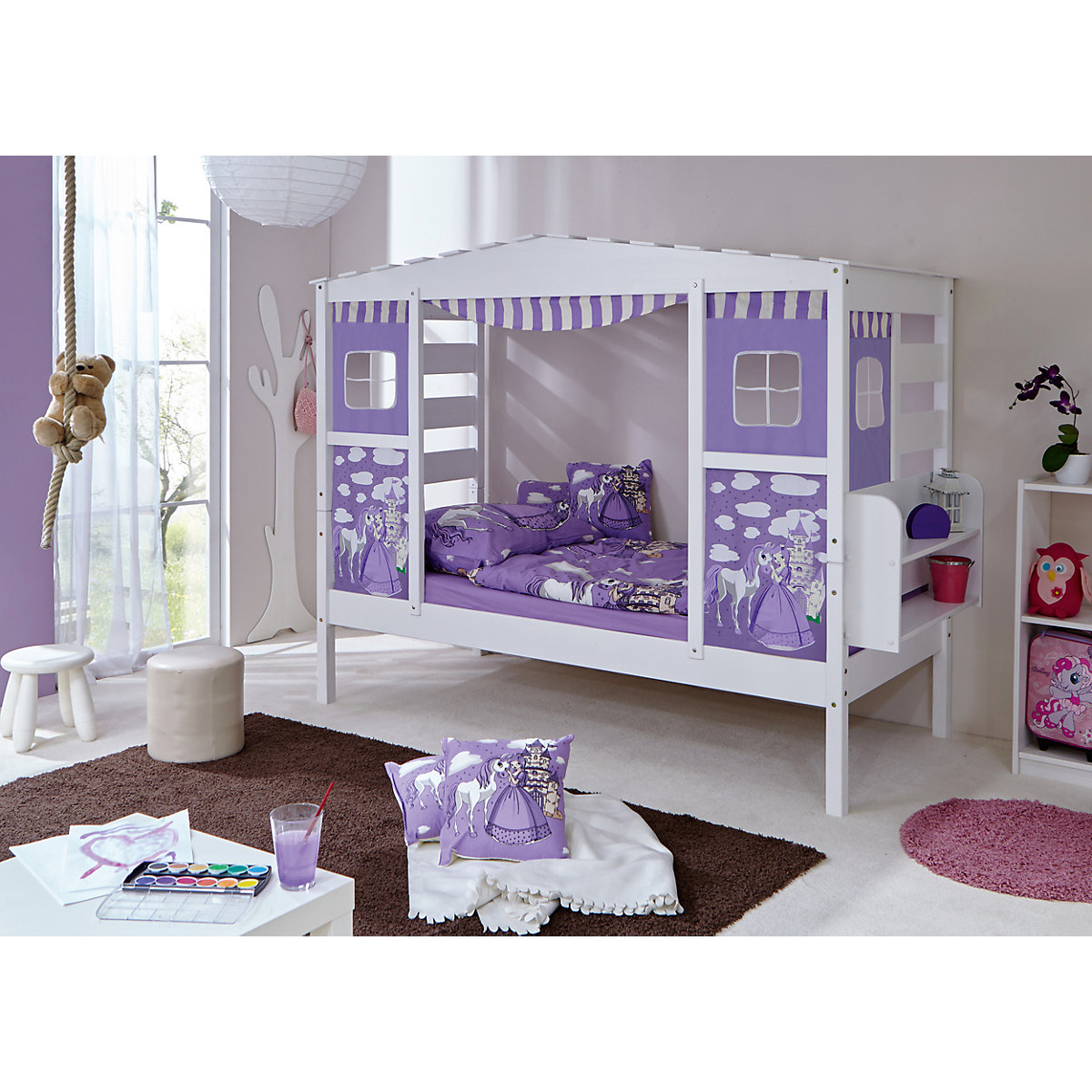 Hausbett mit Bettkasten 