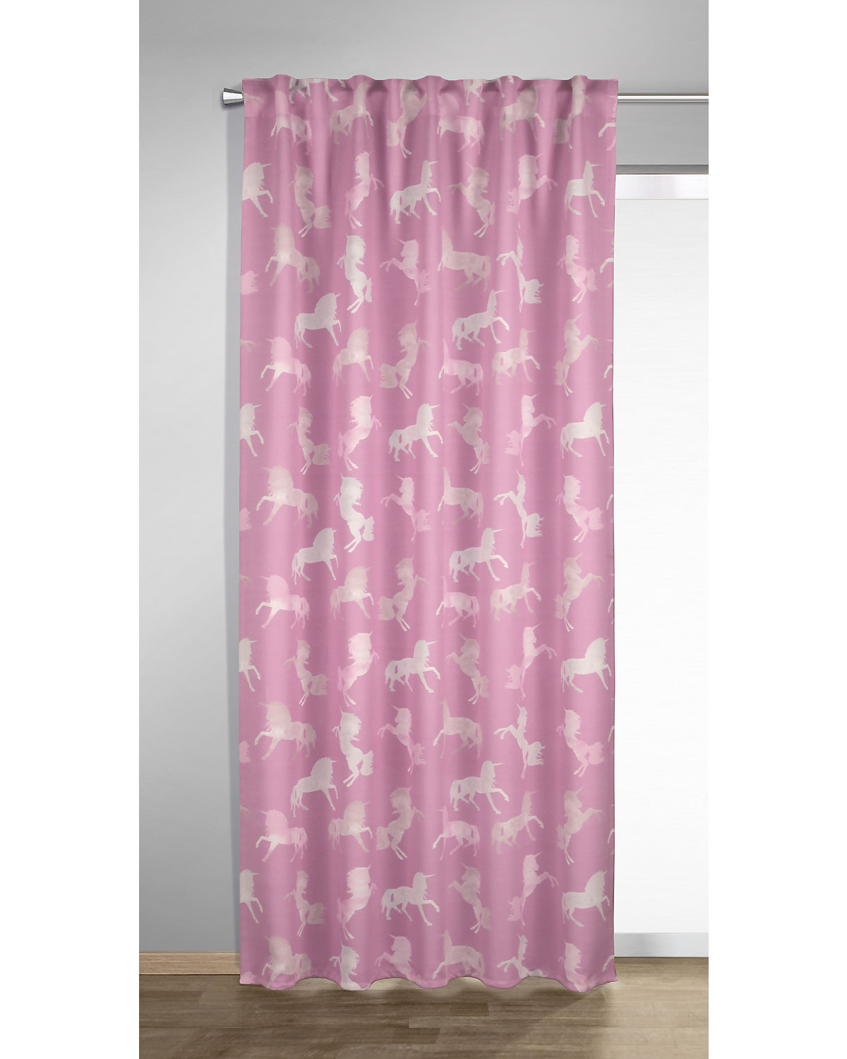 Vorhang Schal, Einhorn, 245 x 135 cm, rosé