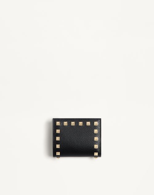 Rockstud pung i granatfarvet kalveskind