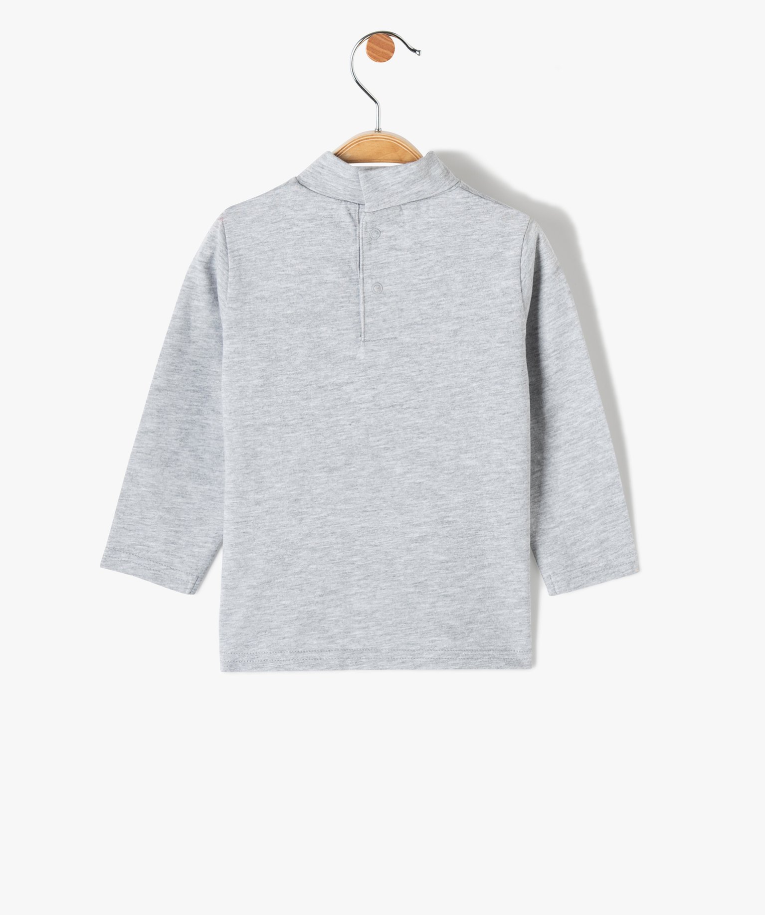 Tee-shirt bébé Garçon à manches longues et col roulé gris clair | GEMO