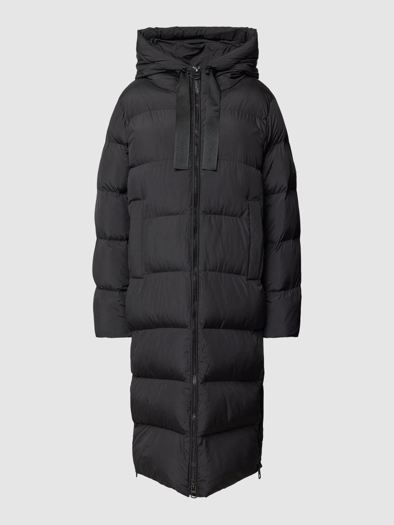 Steppmantel mit Label-Detail Modell 'Habine' in schwarz