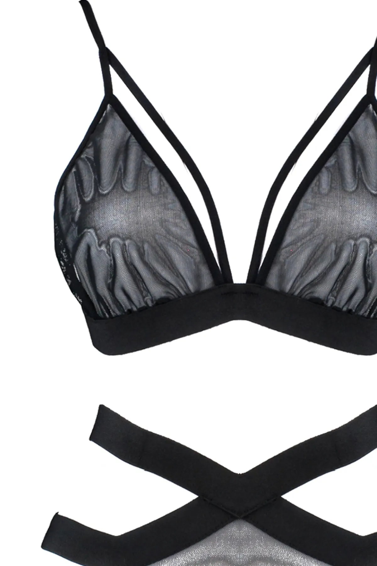 Trendyol Curve  Schwarze Paspelierung, transparente Unterseite und Oberseite, Set TBSSS22DG00000