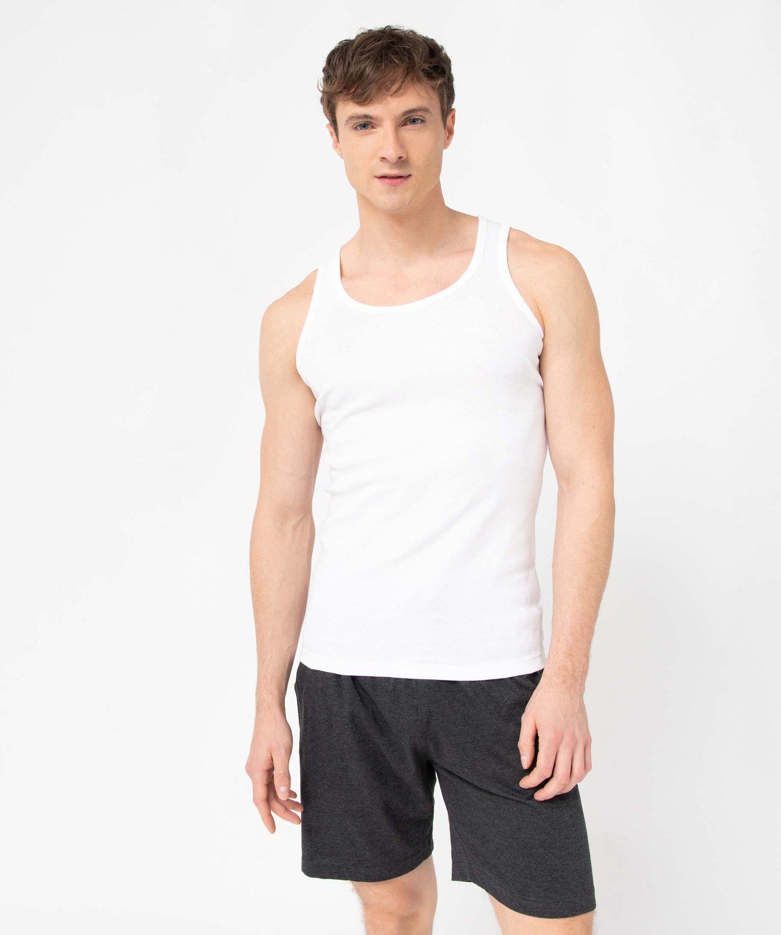 Short de pyjama homme en jersey à taille élastiquée gris fonce | GEMO