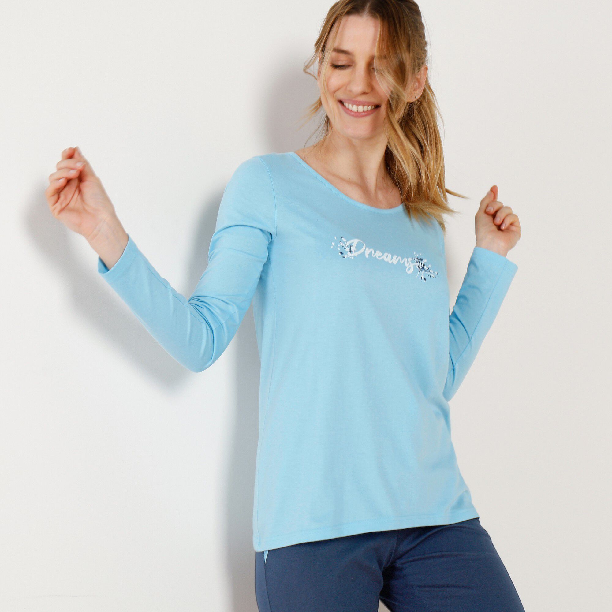 Tee-shirt manches longues – turquoise