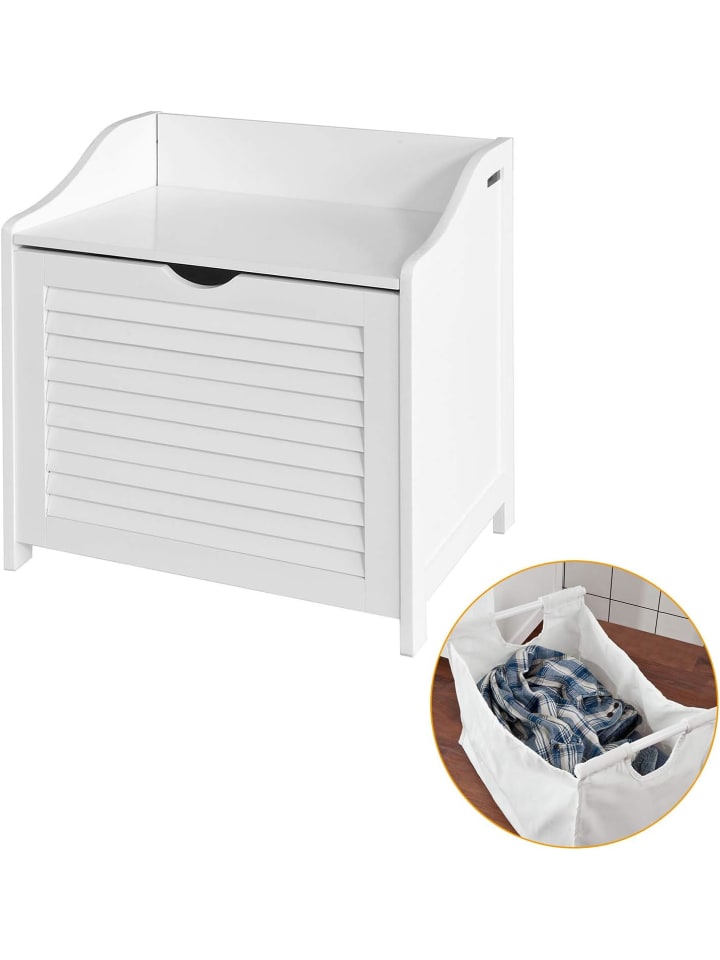 SoBuy Wäschetruhe in Weiß - (B)50 x (H)53 x (T)35cm günstig kaufen onesize