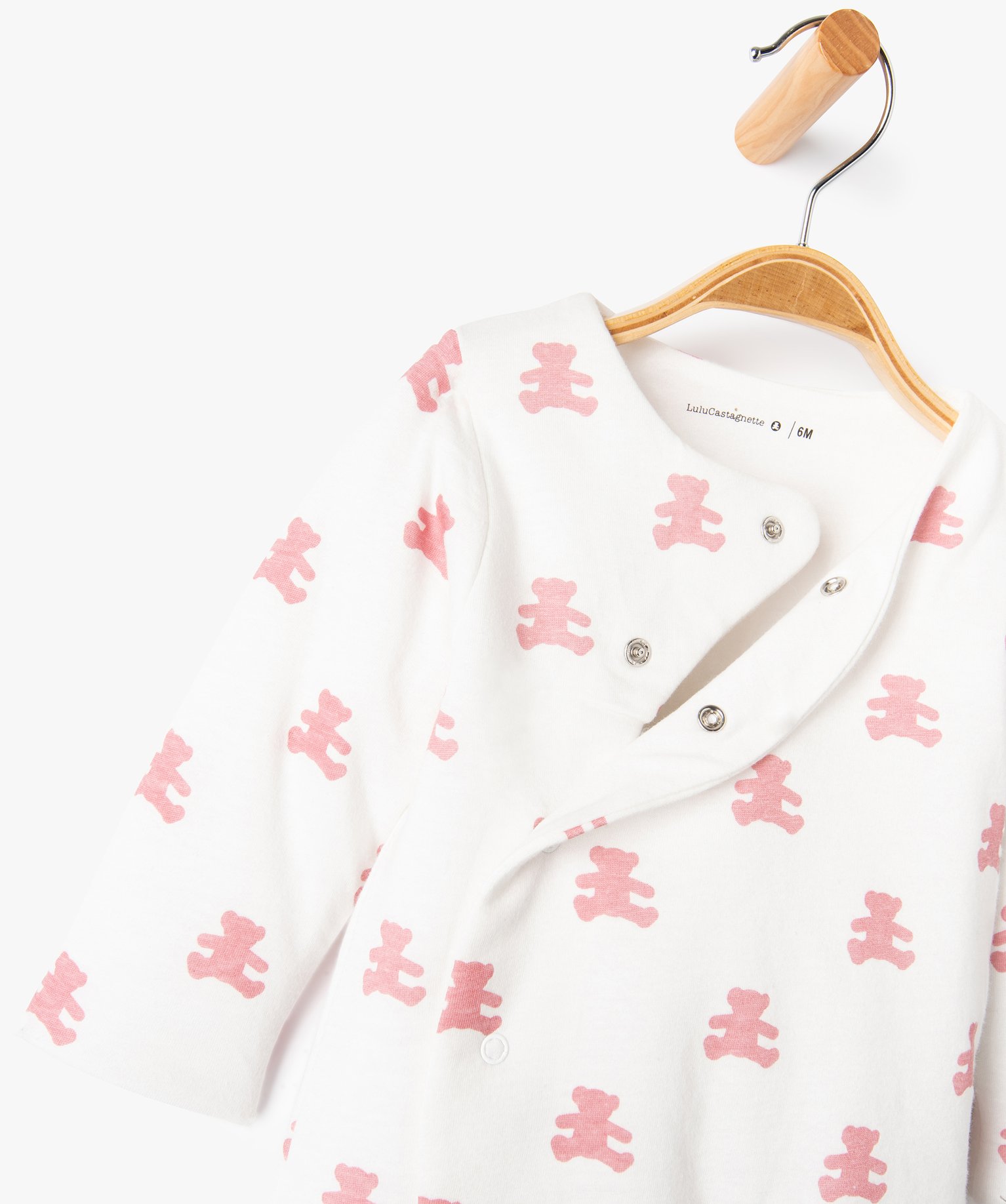 Pyjama bébé à ouverture croisée - LuluCastagnette blanc | GEMO
