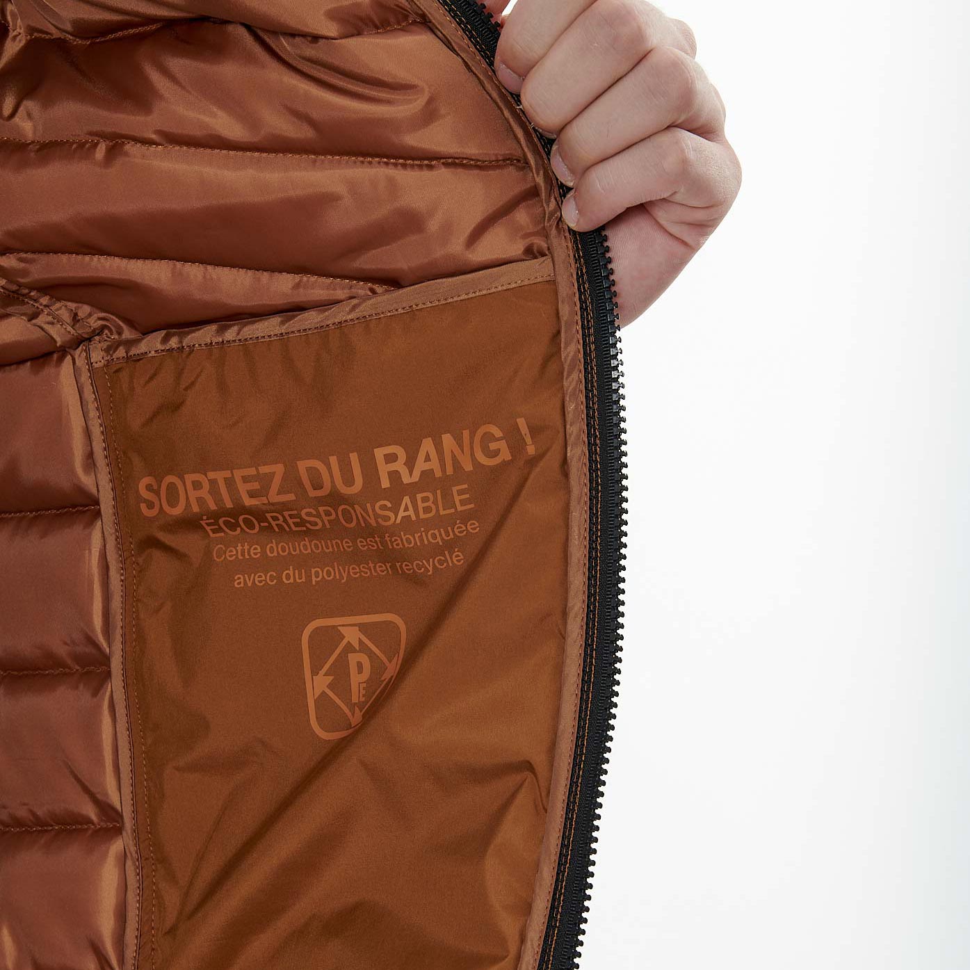 SONA   Doudoune fine marron homme