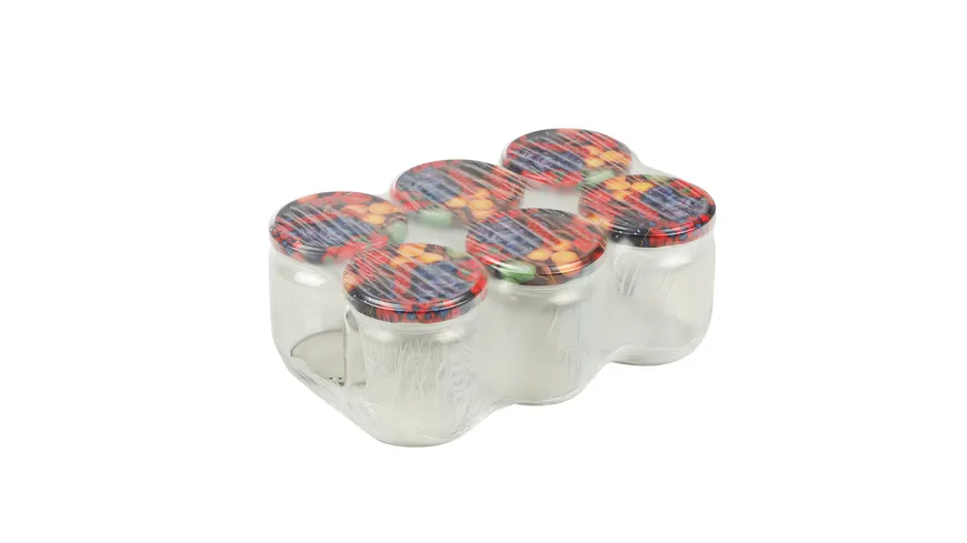 HI Vorratsglas mit Obstdekor 540ml 6er Set