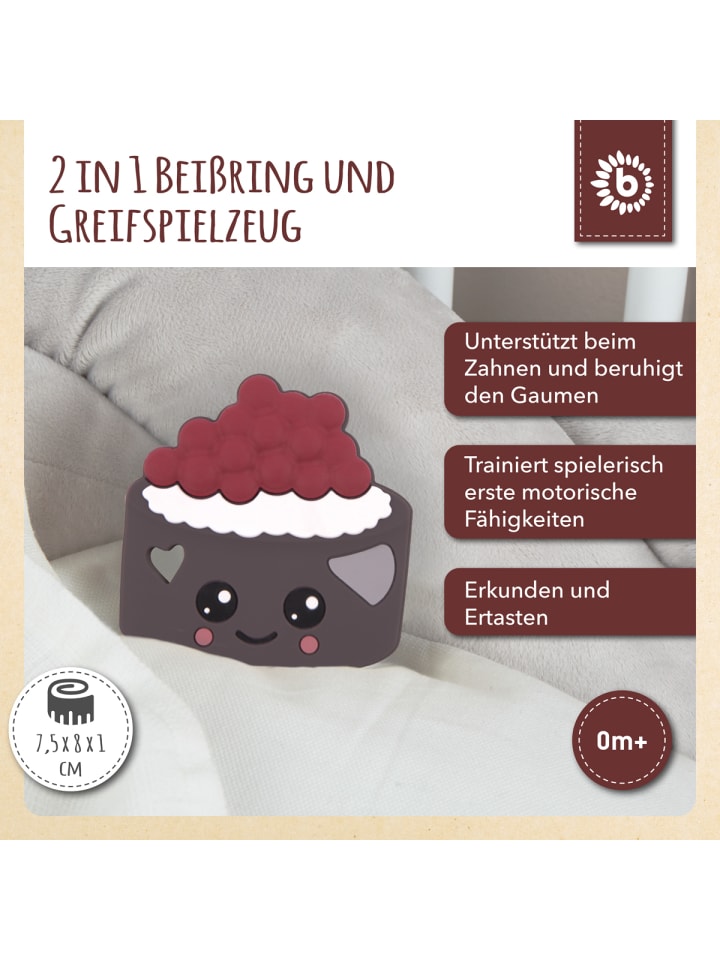 Bieco Spielwaren Beißring Silikon Torte - ab Geburt in Braun günstig kaufen onesize