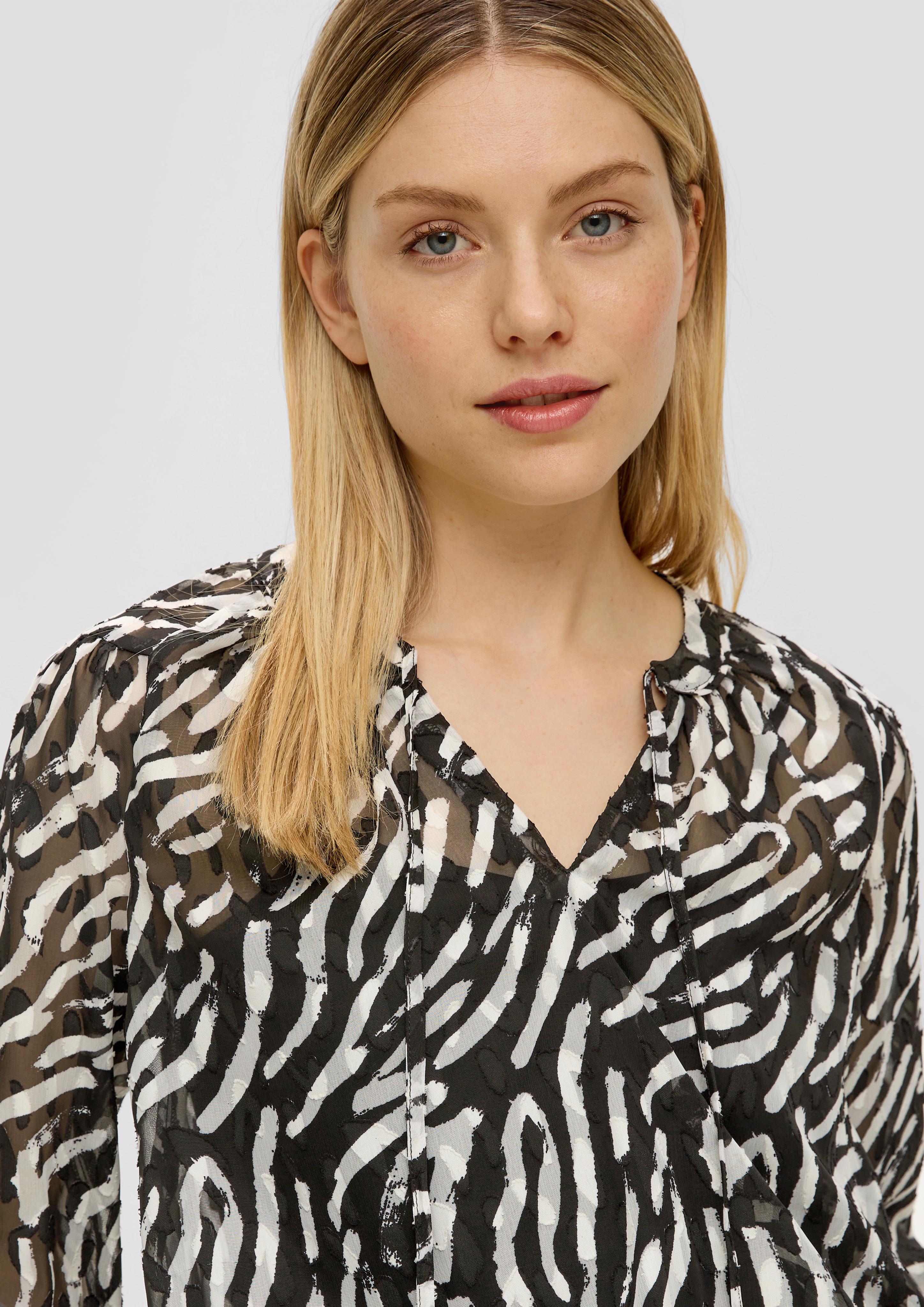 Semitransparente Bluse aus Jacquard  2138962-99A4