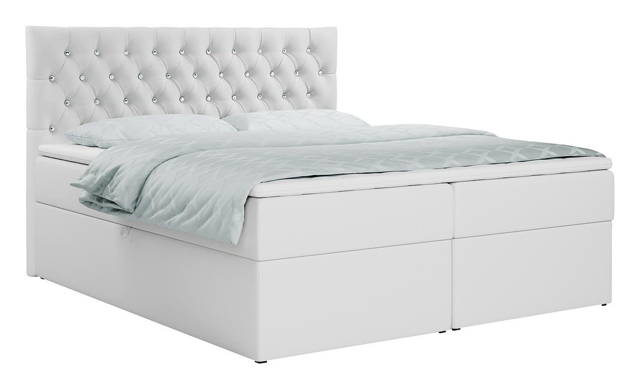 MKS MÖBEL Boxspringbett DEGAS, Modern Doppelbett mit Multipocket-Matratze