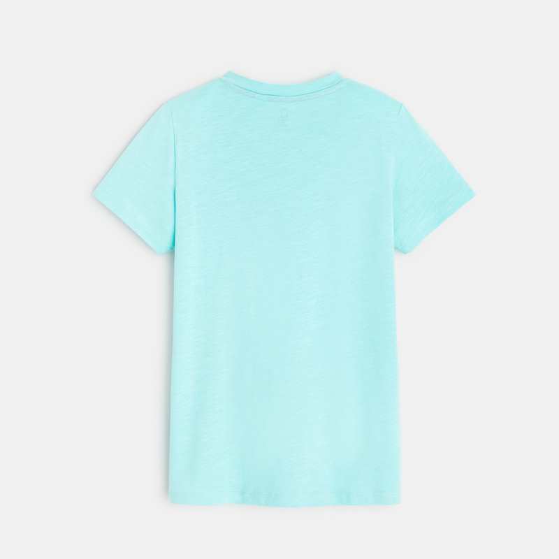 T-shirt tunisien uni bleu garçon